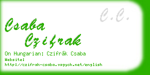 csaba czifrak business card